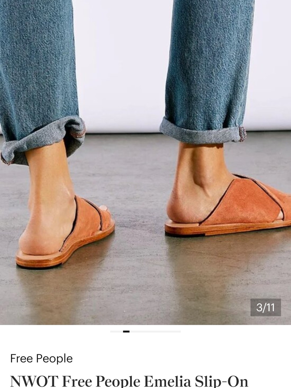Free People Emelia Slip-On Sandal in Rust